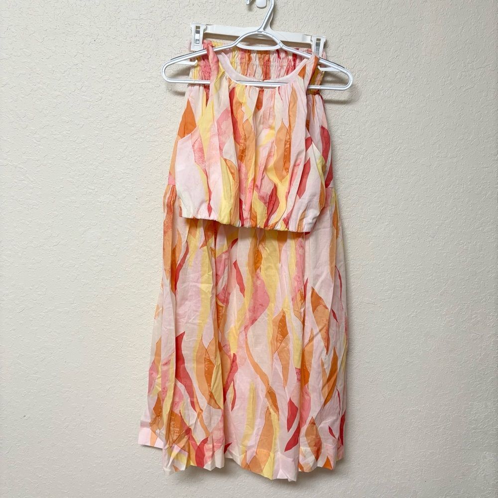 Elan Coral Midi Skirt Set Women's Size S Boho Beachy Stretch